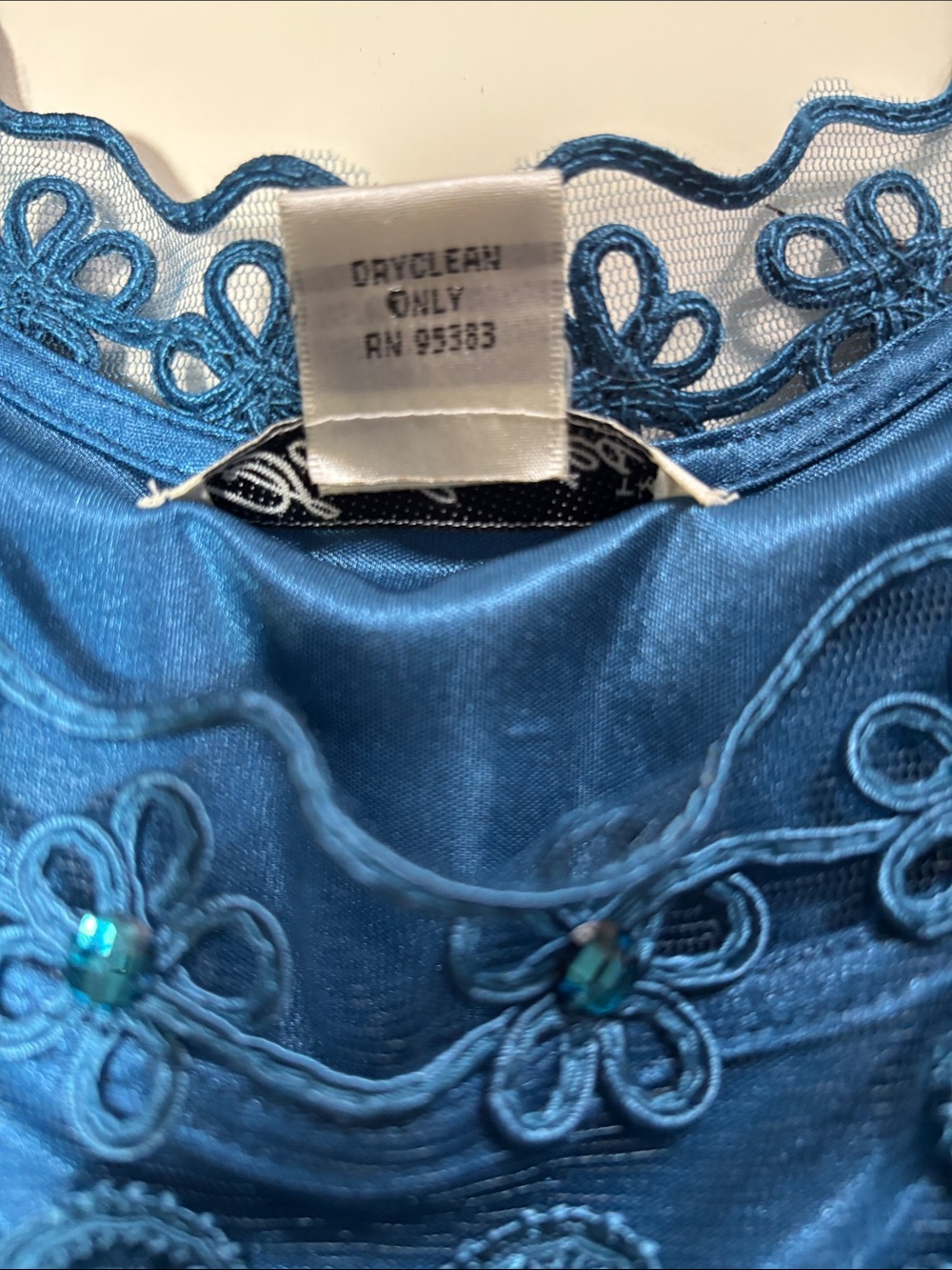 Soulmates Teal Blue Floral Beaded Lace 3-piece skirt suit - Picture 5 of 14